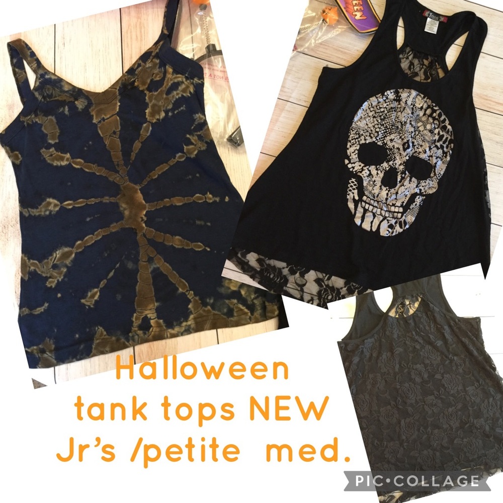 Halloween Tank Tops Bones / Skull NWOT lot of 2